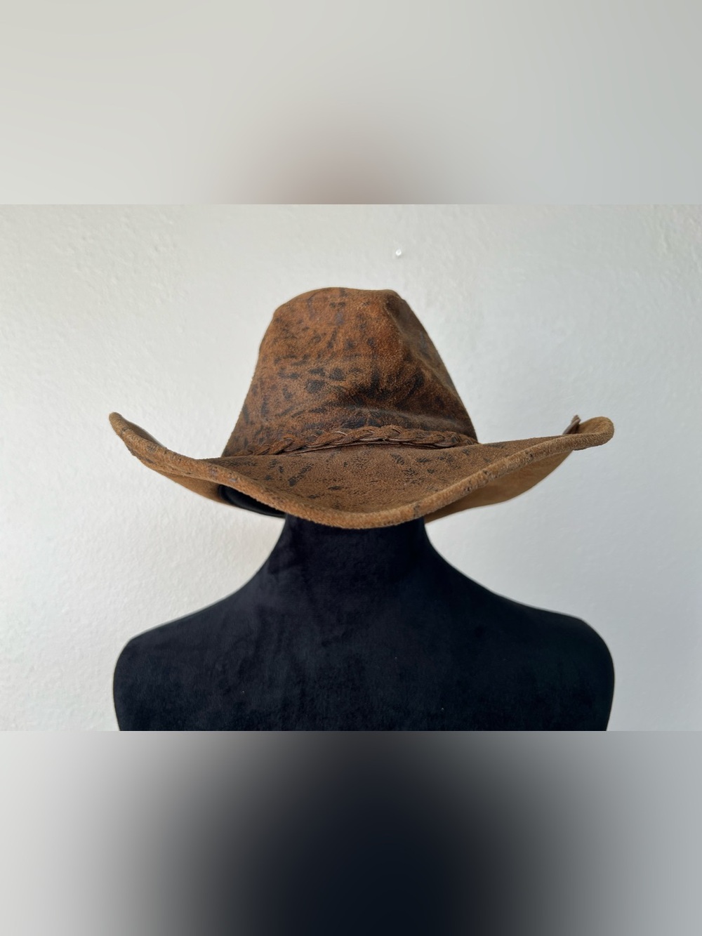 Brown Leather Cowboy Hat